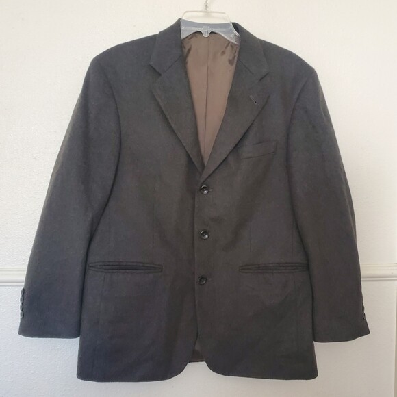 Oscar de la Renta Men's 40S Gray Wool Cashmere Blend Sport Coat Blazer Jacket